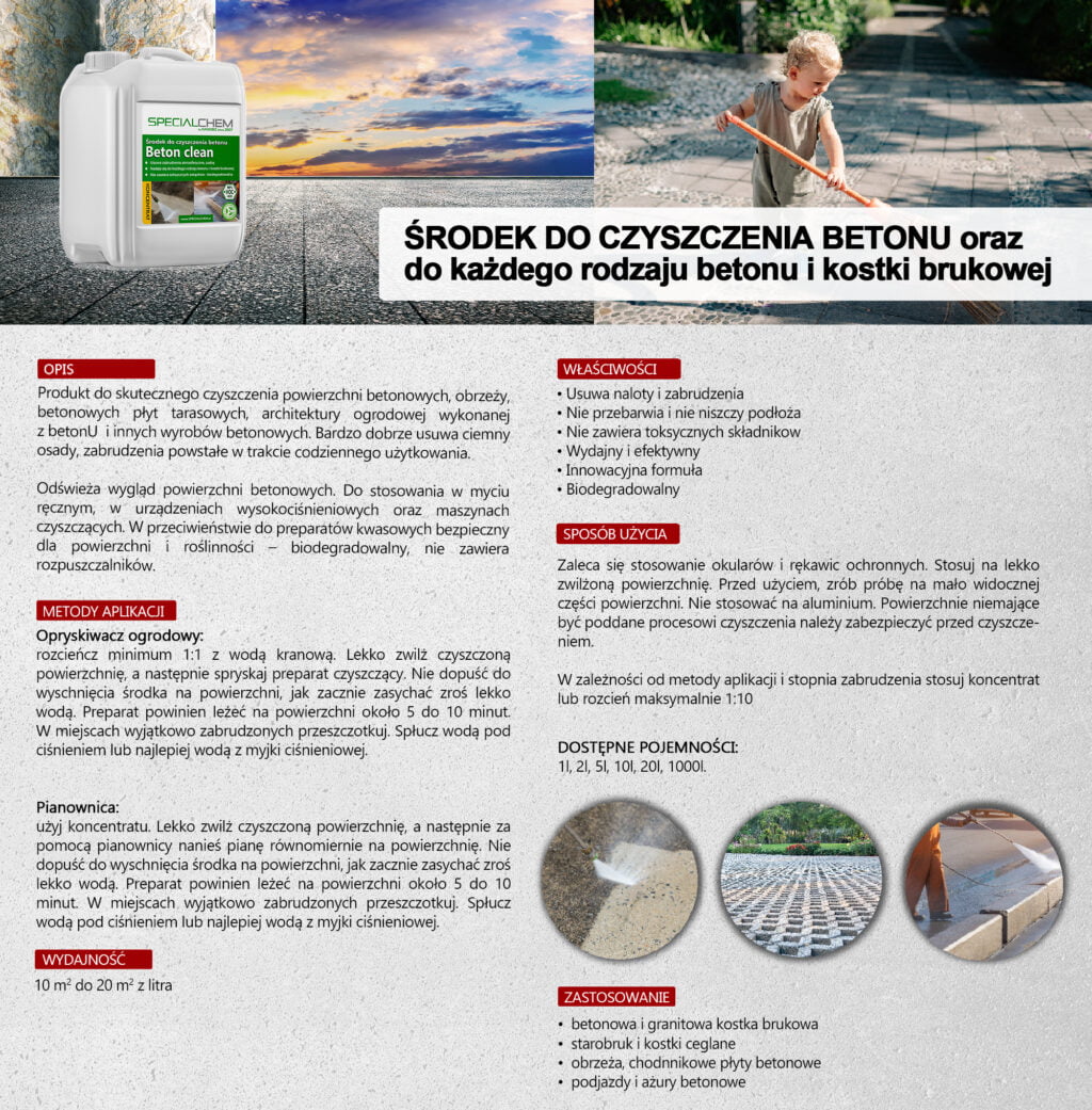 SPECIALCHEM BETON CLEAN Do Czyszczenia Betonu - Districhem.eu