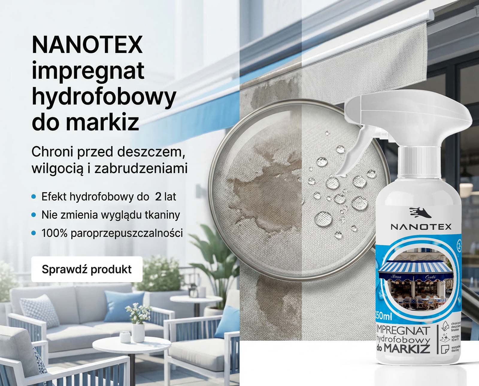 NanoTex płyn do impregnacji markiz i parasoli