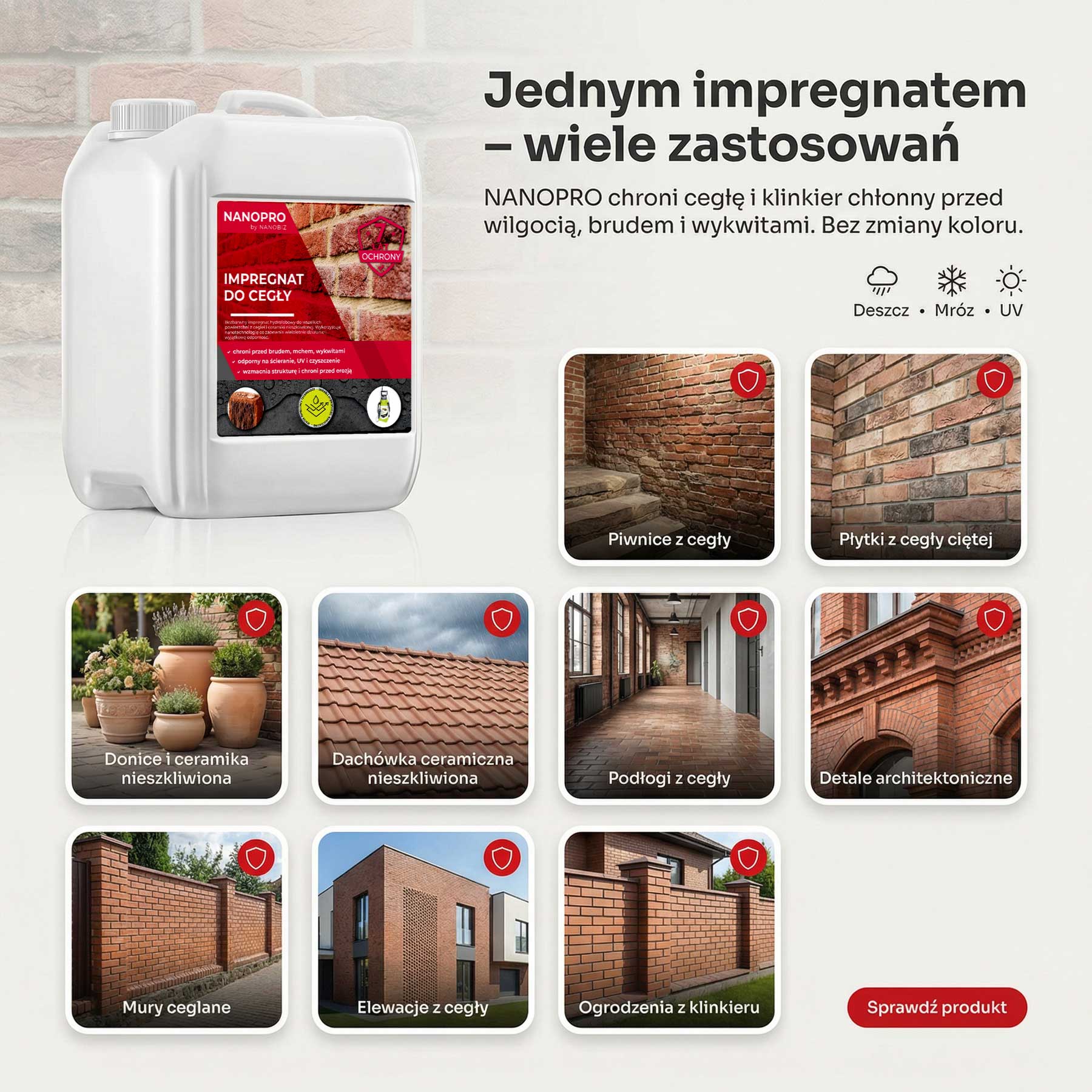 NANOPRO IMPREGNAT DO CEGŁY I KLINKIERU CHŁONNEGO