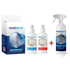 NANOSECUR shower kit + płyn do czyszczenia kabin prysznicnicowych